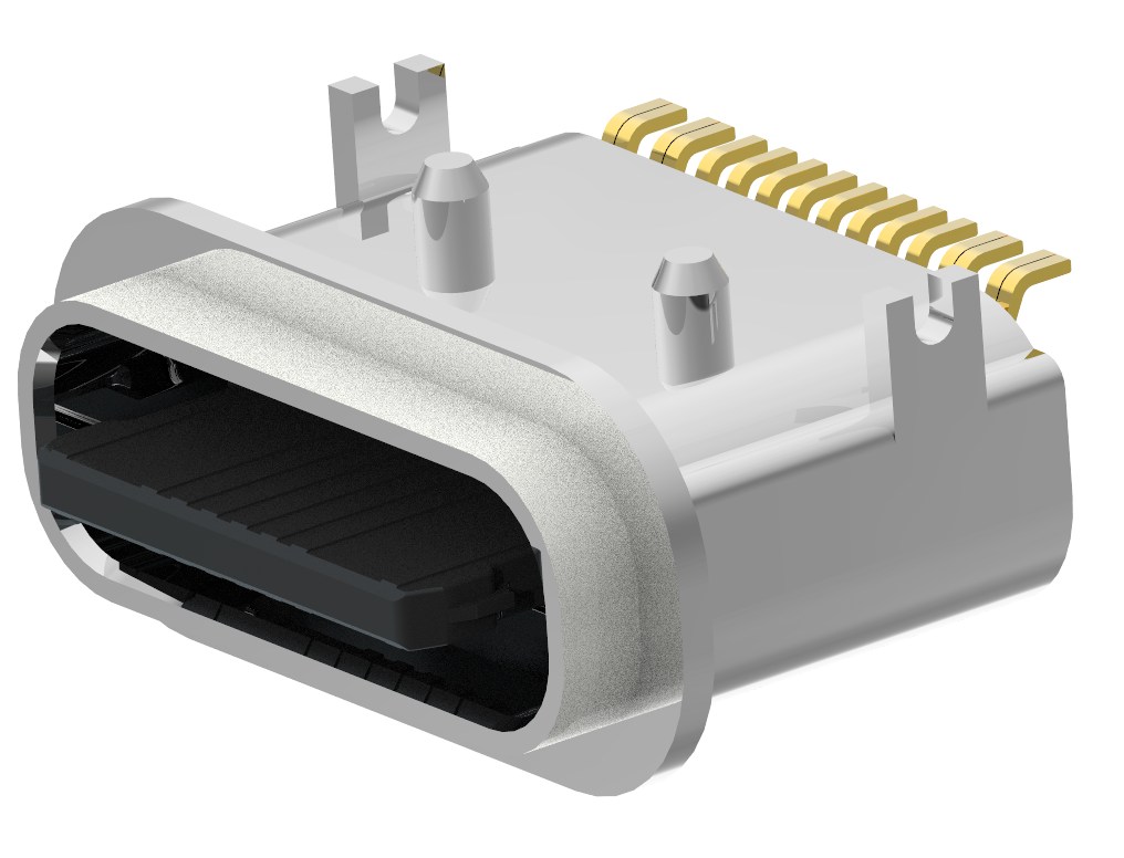 XB-ATCF-16-001 TYPE C 16P 防水母座板上L=6.5mm(粉未金外壳)